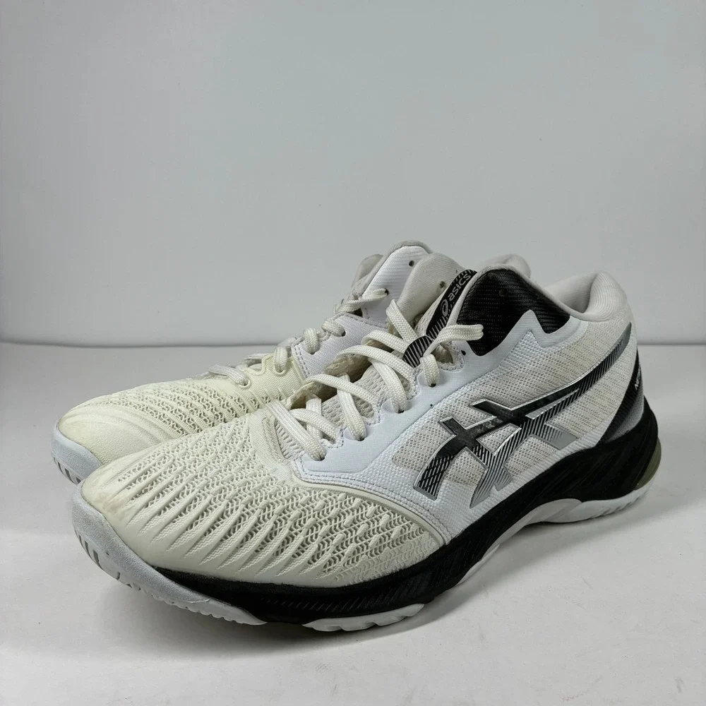 ASICS Netburner Ballistic FF MT 3 Mens 10.5 White/Black Volleyball Shoe 1051A074